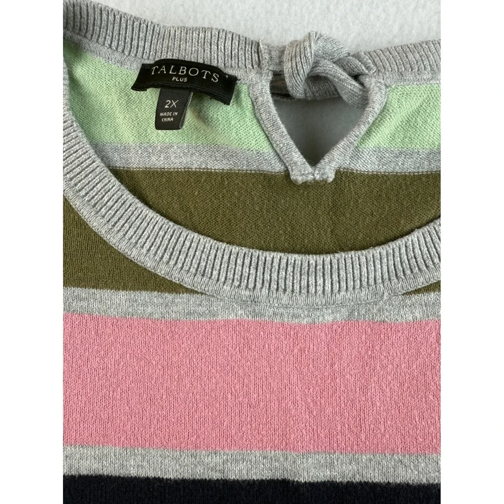 Talbots Striped Sweater Colorful Knit Long‎ Sleeve Crew Neck Classic Womens
